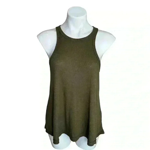 Free People Long Beach Tee Olive Size Medium - Picture 3 of 5